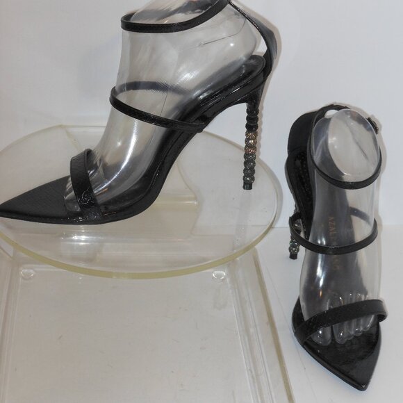 AZALEA WANG BLACK STRAPPY SANDALS SIZE 9 MEDIUM - Picture 4 of 7
